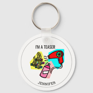 Personalised I Tease Hairdresser Key Ring