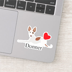 Personalised Ibizan Hound Heart Name Podenco