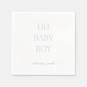 Personalised Ice Blue Oh Baby Boy Shower Napkins