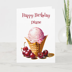 Personalised Ice Cream Cone Birthday for Her Card