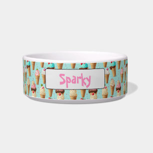 Personalised Ice Cream Cone Pet Dog Bowl