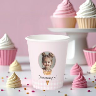 Personalised Ice Cream Head Birthday  Paper Cups