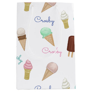 Personalised Ice Cream Social Birthday Party Medium Gift Bag