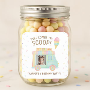 Personalised Ice Cream Truck Rainbow Sprinkle  Square Sticker