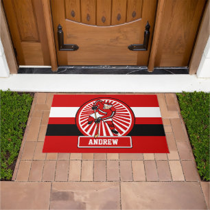 Personalised Ice Hockey player Doormat