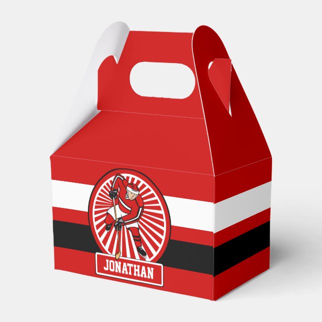 Personalised Ice Hockey player Favour Box (Back Side)