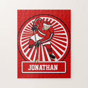 Personalised Ice Hockey player Jigsaw Puzzle