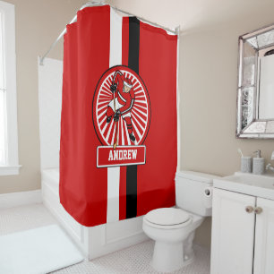 Personalised Ice Hockey Player RWB V2 Shower Curtain