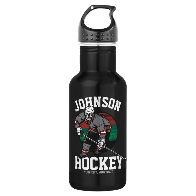 Personalised Ice Hockey Player Team Athlete Name  532 Ml Water Bottle (Front)