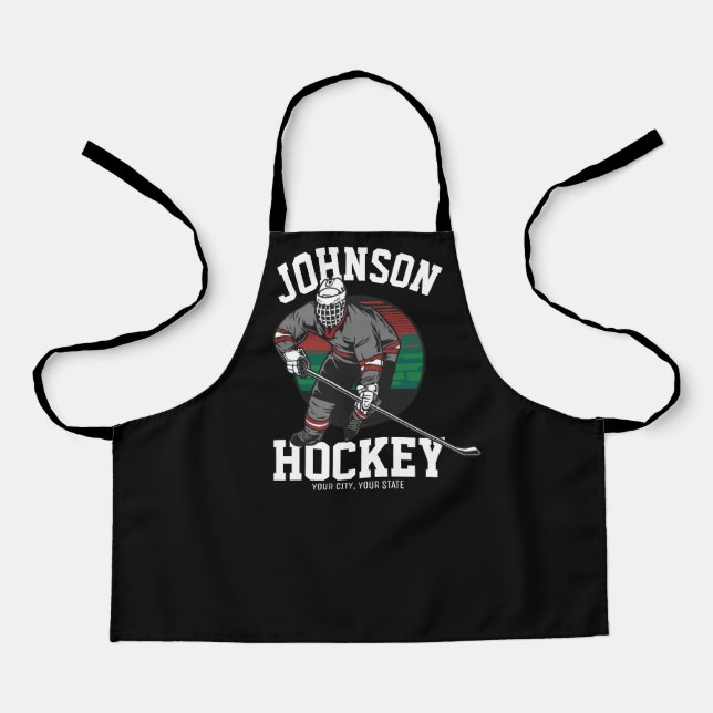 Personalised Ice Hockey Player Team Athlete Name  Apron (Front)
