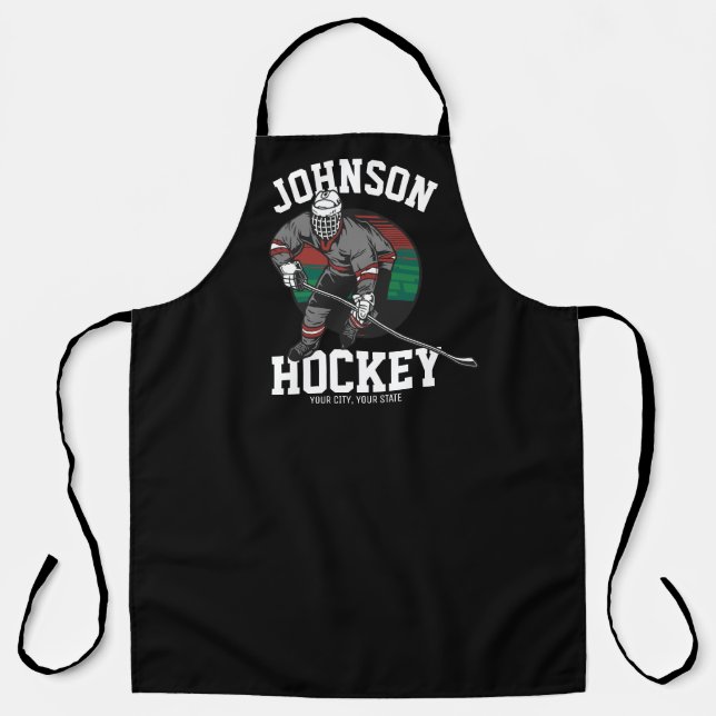 Personalised Ice Hockey Player Team Athlete Name Apron (Front)