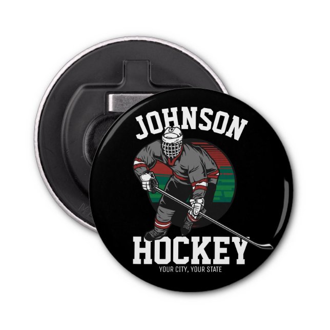 Personalised Ice Hockey Player Team Athlete Name  Bottle Opener (Front)