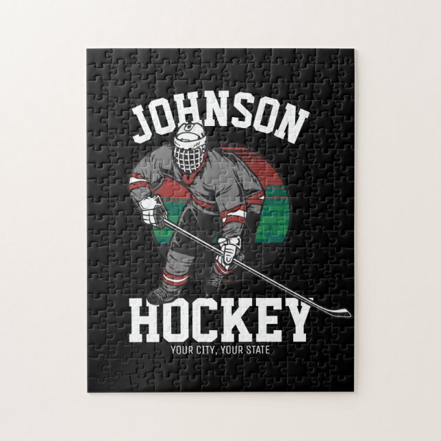 Personalised Ice Hockey Player Team Athlete Name  Jigsaw Puzzle (Vertical)