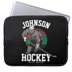 Personalised Ice Hockey Player Team Athlete Name Laptop Sleeve