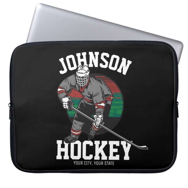Personalised Ice Hockey Player Team Athlete Name  Laptop Sleeve (Front)