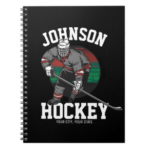 Personalised Ice Hockey Player Team Athlete Name  Notebook