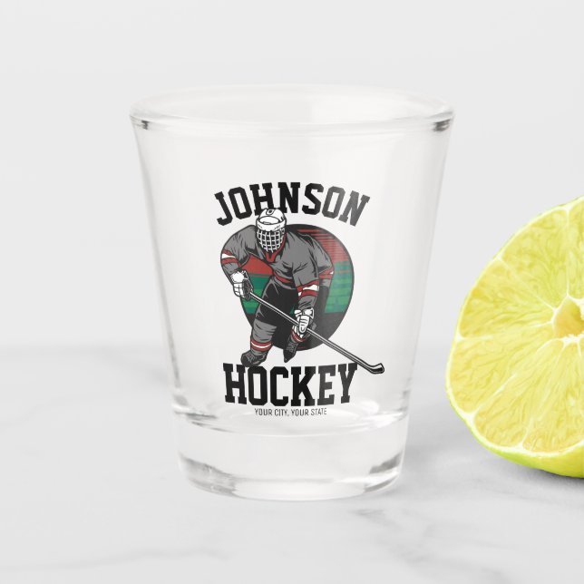 Personalised Ice Hockey Player Team Athlete Name  Shot Glass (Front)