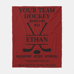 Personalised Ice Hockey Senior Blanket 