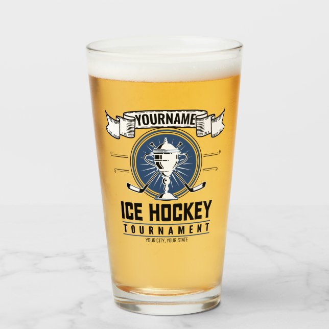 Personalised Ice Hockey Trophy Player Team Game  Glass (Front Filled)