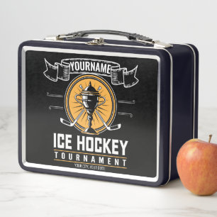 Personalised Ice Hockey Trophy Player Team Game Metal Lunch Box