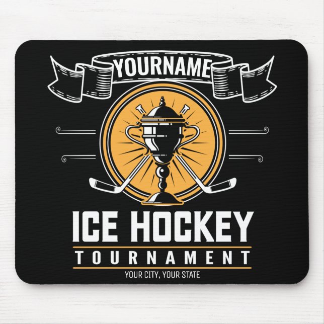 Personalised Ice Hockey Trophy Player Team Game  Mouse Mat (Front)