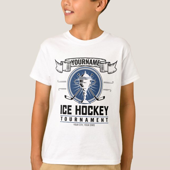 Personalised Ice Hockey Trophy Player Team Game   T-Shirt (Front)