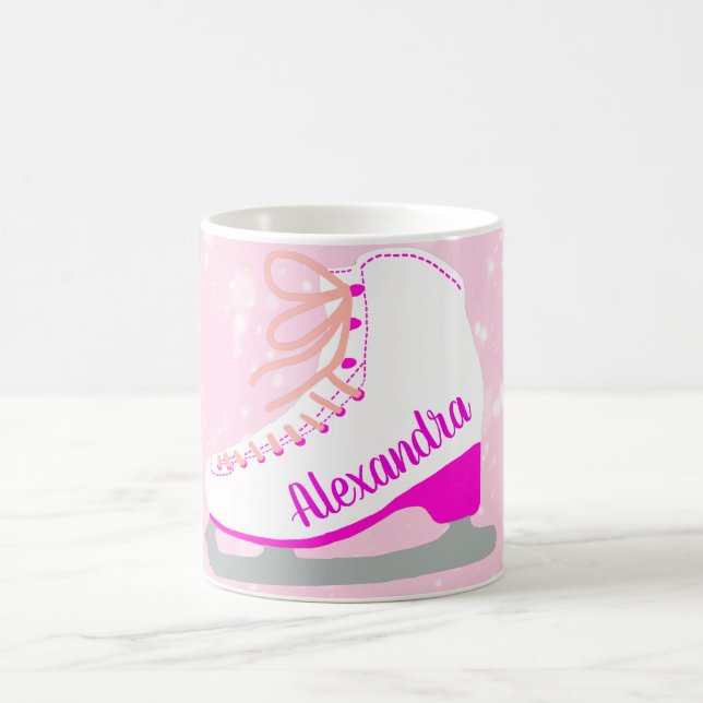 Personalised Ice Skate Pink Figure Skating Girl Coffee Mug (Center)