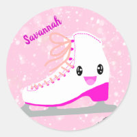 Personalised Ice Skating Pink Kawaii Figure Skater