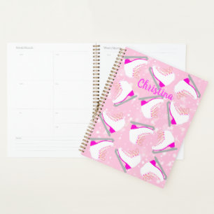 Personalised Ice Skating Pink Lesson/Practice Planner