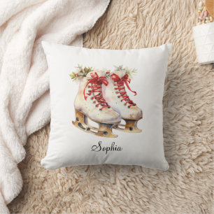 Personalised Ice Skating Throw Pillow Custom Name