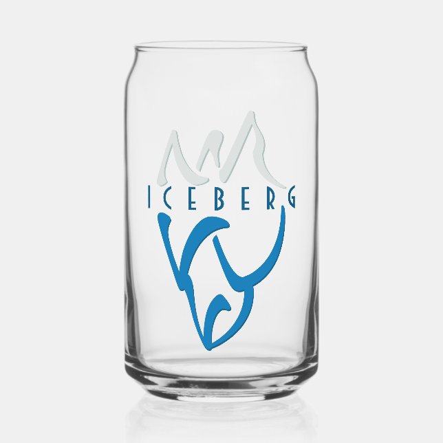 Personalised Iceberg Art Blue  Can Glass (Front)