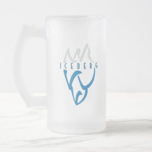 Personalised Iceberg Art Blue  Frosted Glass Beer Mug