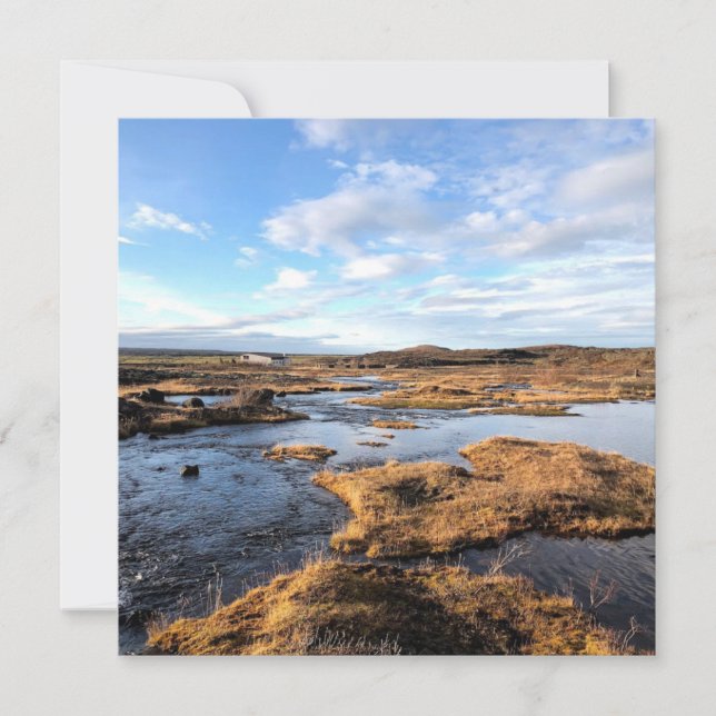 Personalised Iceland landscape greeting card (Front)