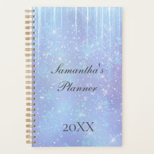 Personalised Icicle Snowflake Crystal Blue Purple Planner