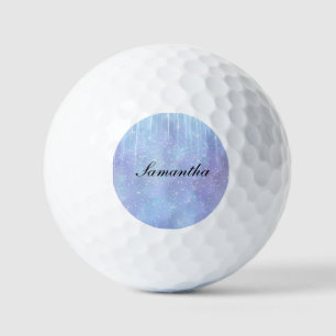 Personalised Icicle Snowflake Crystal Name  Golf Balls