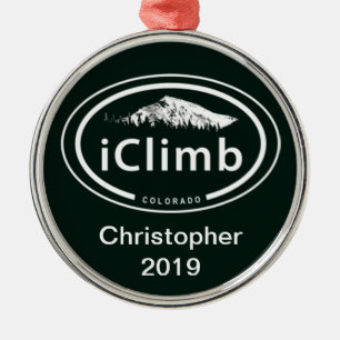 Personalised iClimb Colorado Rocky Mountain Metal Tree Decoration