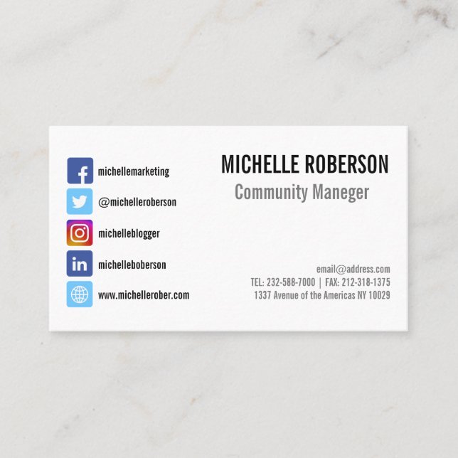 Personalised icons business card (Front)