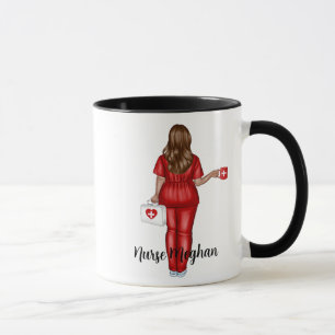 Personalised "ICU Nurse" (Brown Hair Nurse)  Mug