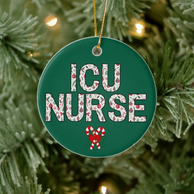 Personalised ICU Nurse Christmas First Year Gift Ceramic Tree Decoration (Tree)