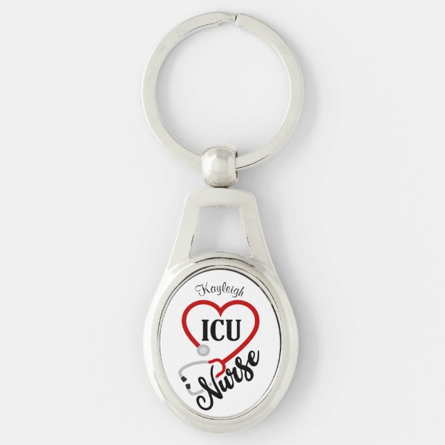 Personalised ICU Nurse Key Ring (Front)