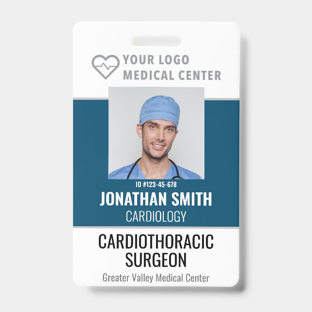 Personalised ID Badge Hospital Employee Name Tag (Front)