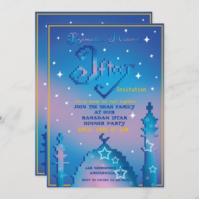 Personalised Iftar Invitation (Front/Back)