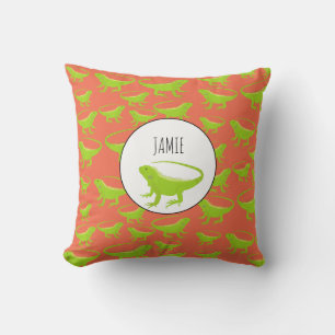Personalised Iguana Lizard Pattern Cushion