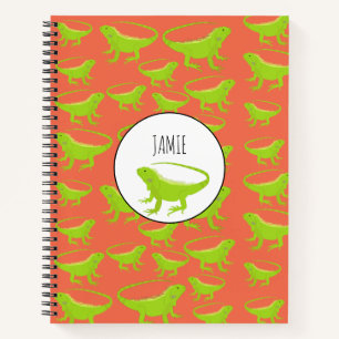 Personalised Iguana Lizard Pattern Notebook