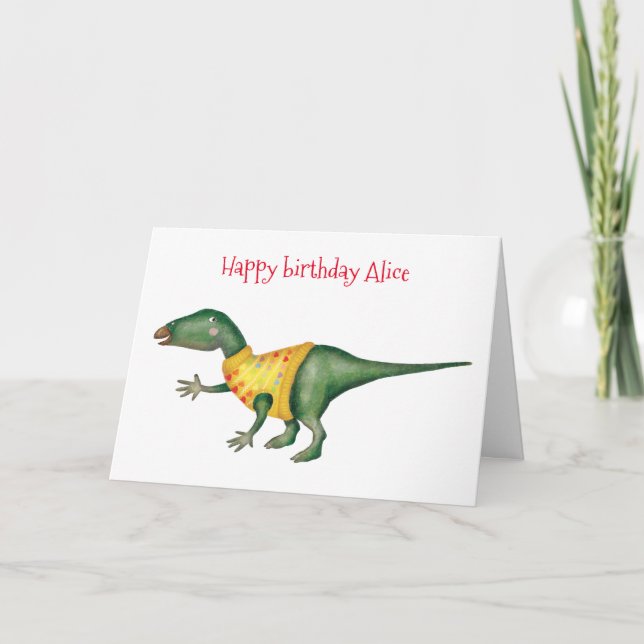 Personalised Iguanadon birthday card (Front)
