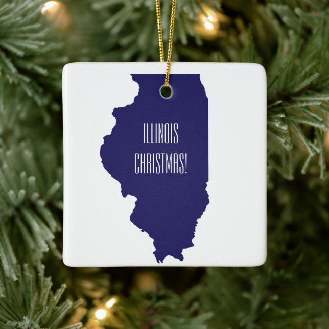 Personalised Illinois Christmas Ornament (Tree)