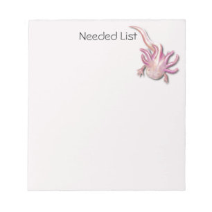 Personalised Illustrated Albino Axolotl Notepad