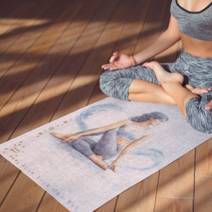 Personalised Illustrated Aquarius Zodiac Quote Yoga Mat