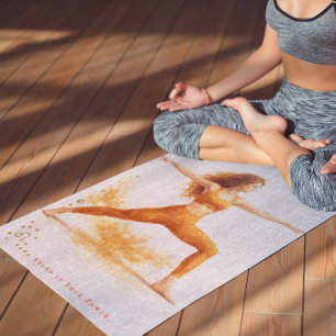 Personalised Illustrated Leo Zodiac Quote Yoga Mat