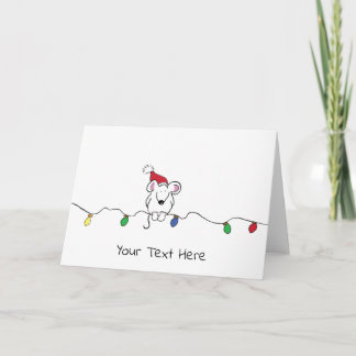 Personalised Illustrated Mouse Christmas Greeting Holiday Card